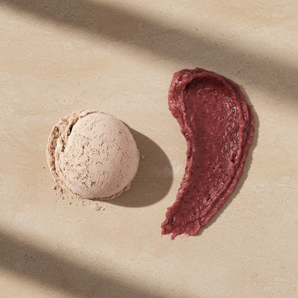 Radiant Root Face Polish texture close-up showing natural botanical exfoliants