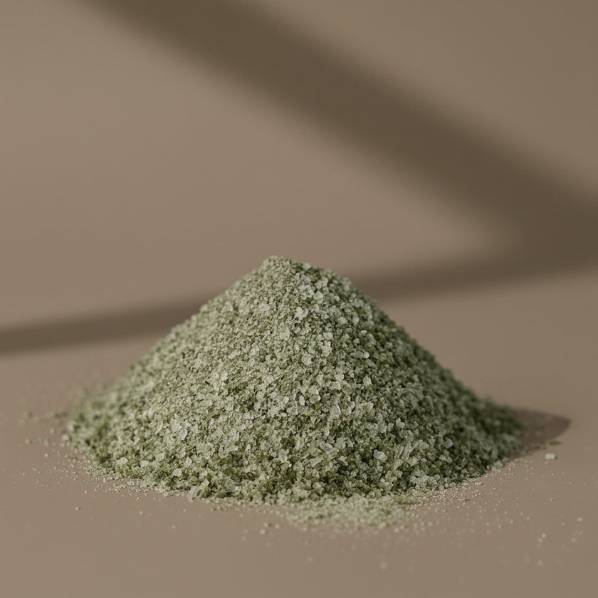 Verdant Waters mineral bath soak with green botanicals and sea crystals